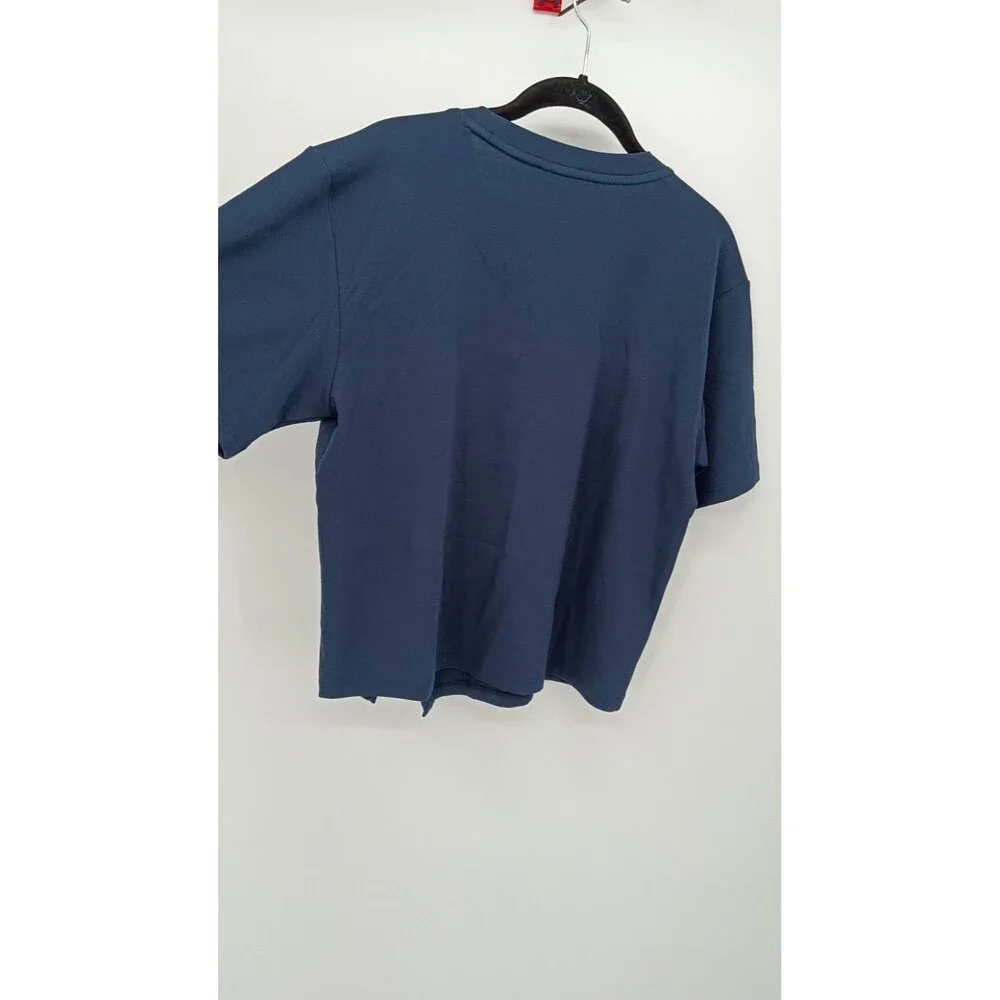 MICHAEL Michael Kors Navy Gold Button Detail Top M | Luxe Minimalist